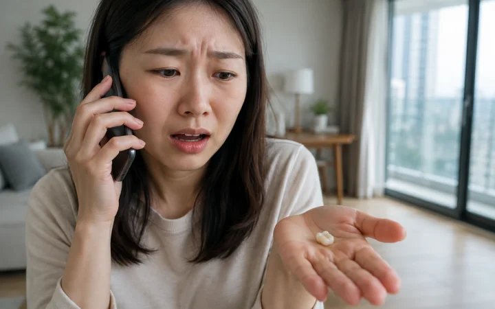 임시치아 빠졌을 때